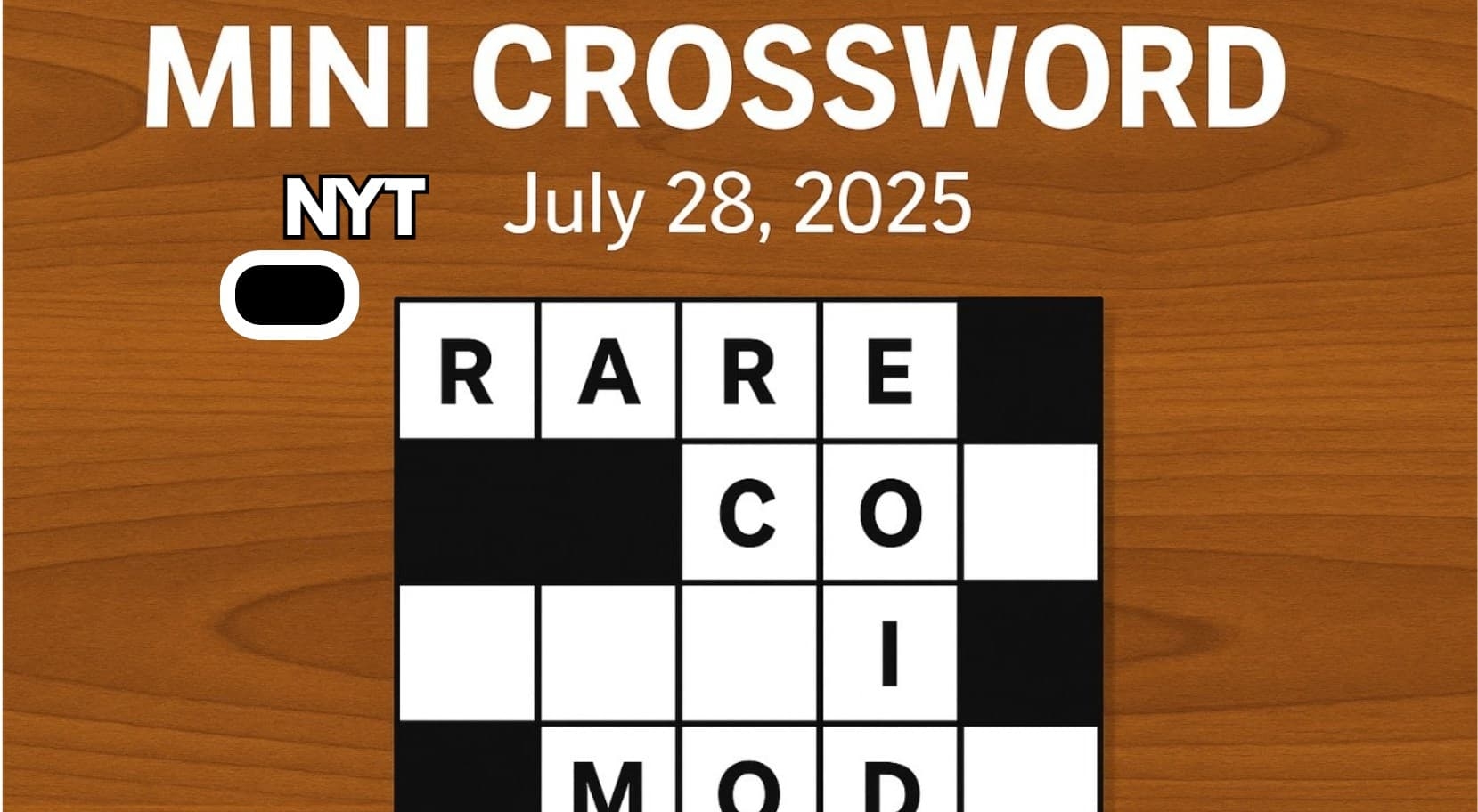 NYT Mini Crossword Answers For July 28 2025 Monday s Quick Brain Teaser Solved H2S Media