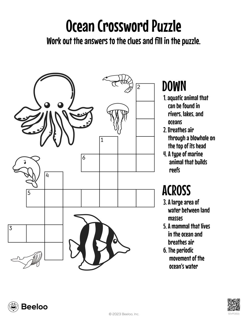 Ocean Crossword Puzzle Beeloo Printable Crafts And Activities For Kids Ocean Crossword Puzzle Beeloo Printable Crafts And Activities For Kids