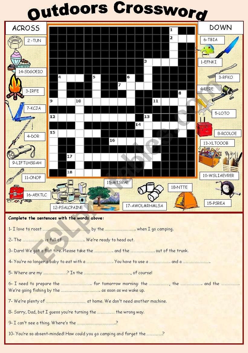Outdoor Crossword Puzzles Printable Outdoor Crossword Puzzles Printable