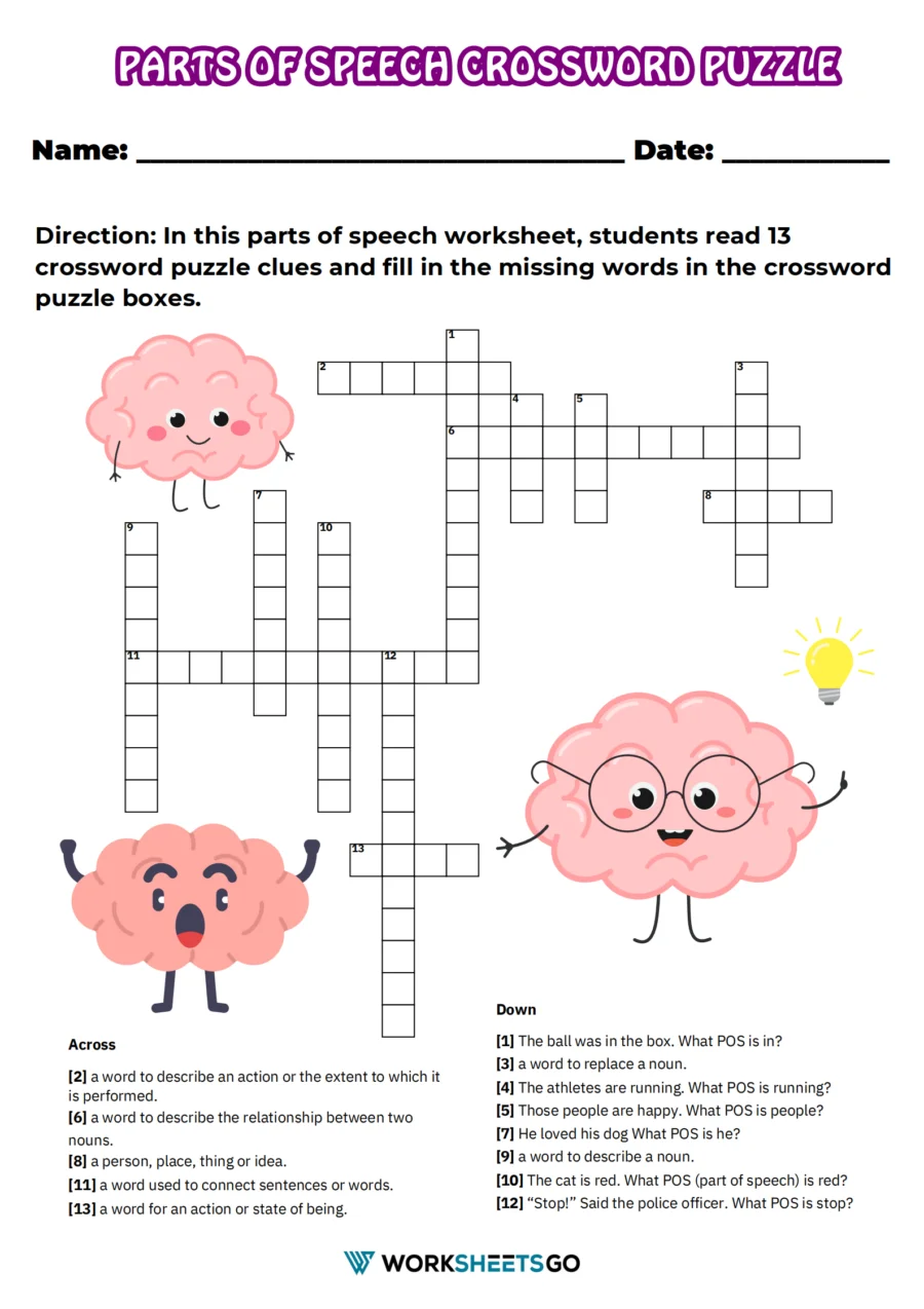 Printable 3rd Grade Crossword Puzzles