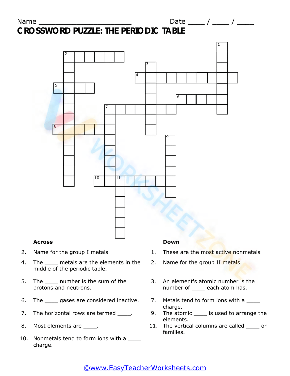 Periodic Crossword Worksheet Worksheets Library Periodic Crossword Worksheet Worksheets Library