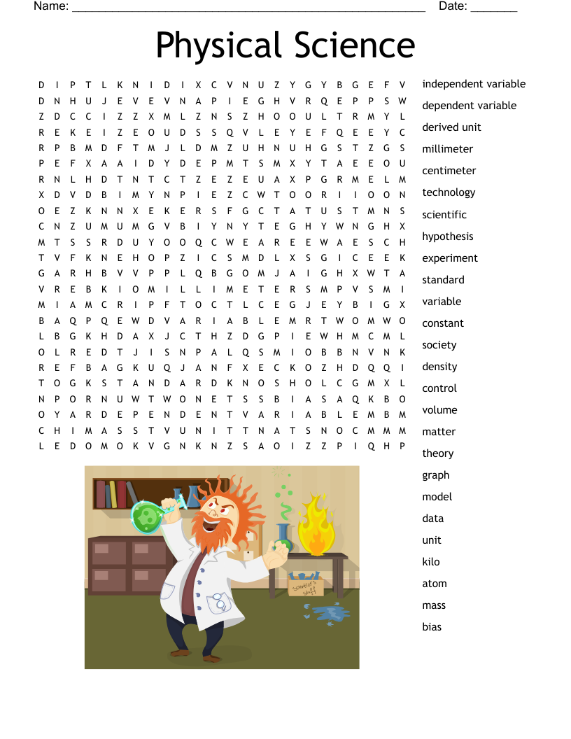 Physical Science Word Search WordMint Physical Science Word Search WordMint