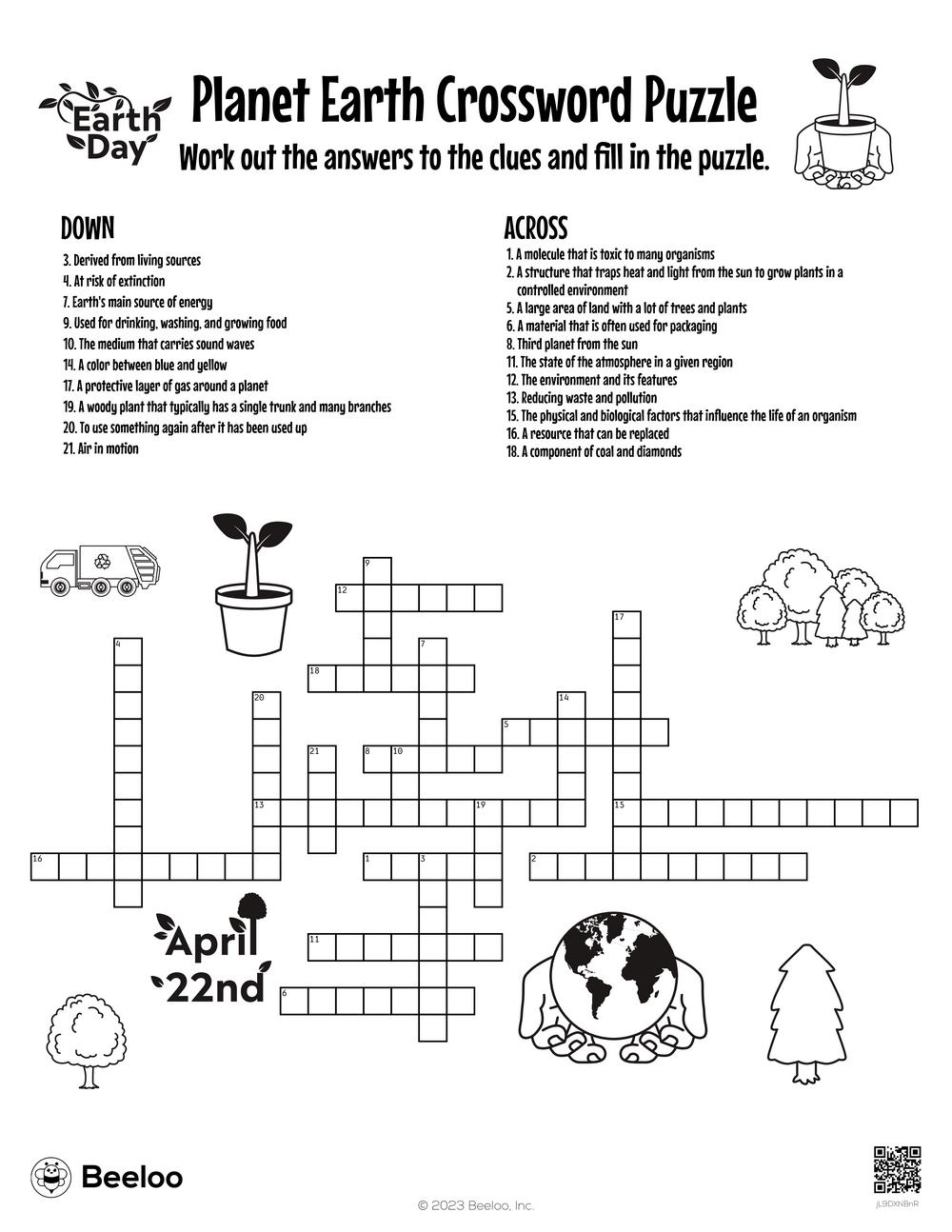 Planet Earth Crossword Puzzle Beeloo Printable Crafts And Activities For Kids Planet Earth Crossword Puzzle Beeloo Printable Crafts And Activities For Kids