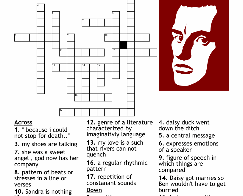 Poetry Crossword Puzzle WordMint