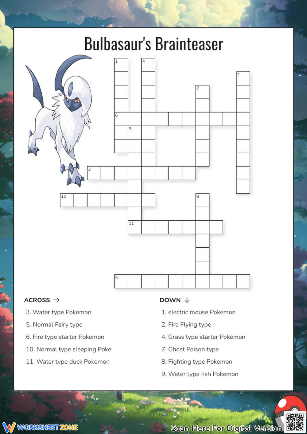 Pokemon Crossword Puzzle Worksheets Printable Pokemon Crossword Puzzle Worksheets Printable