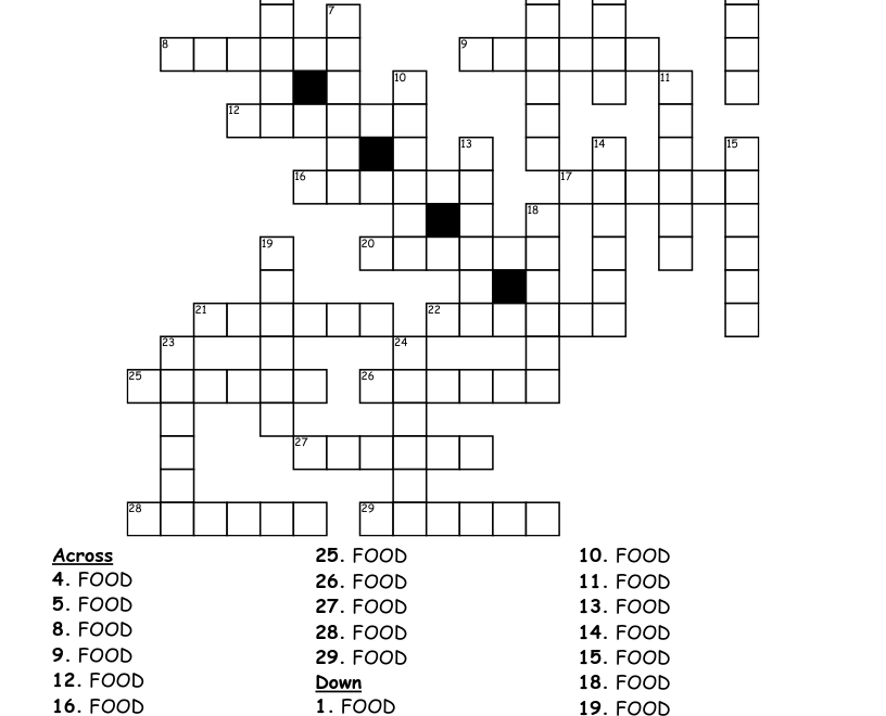 Potato Crossword WordMint