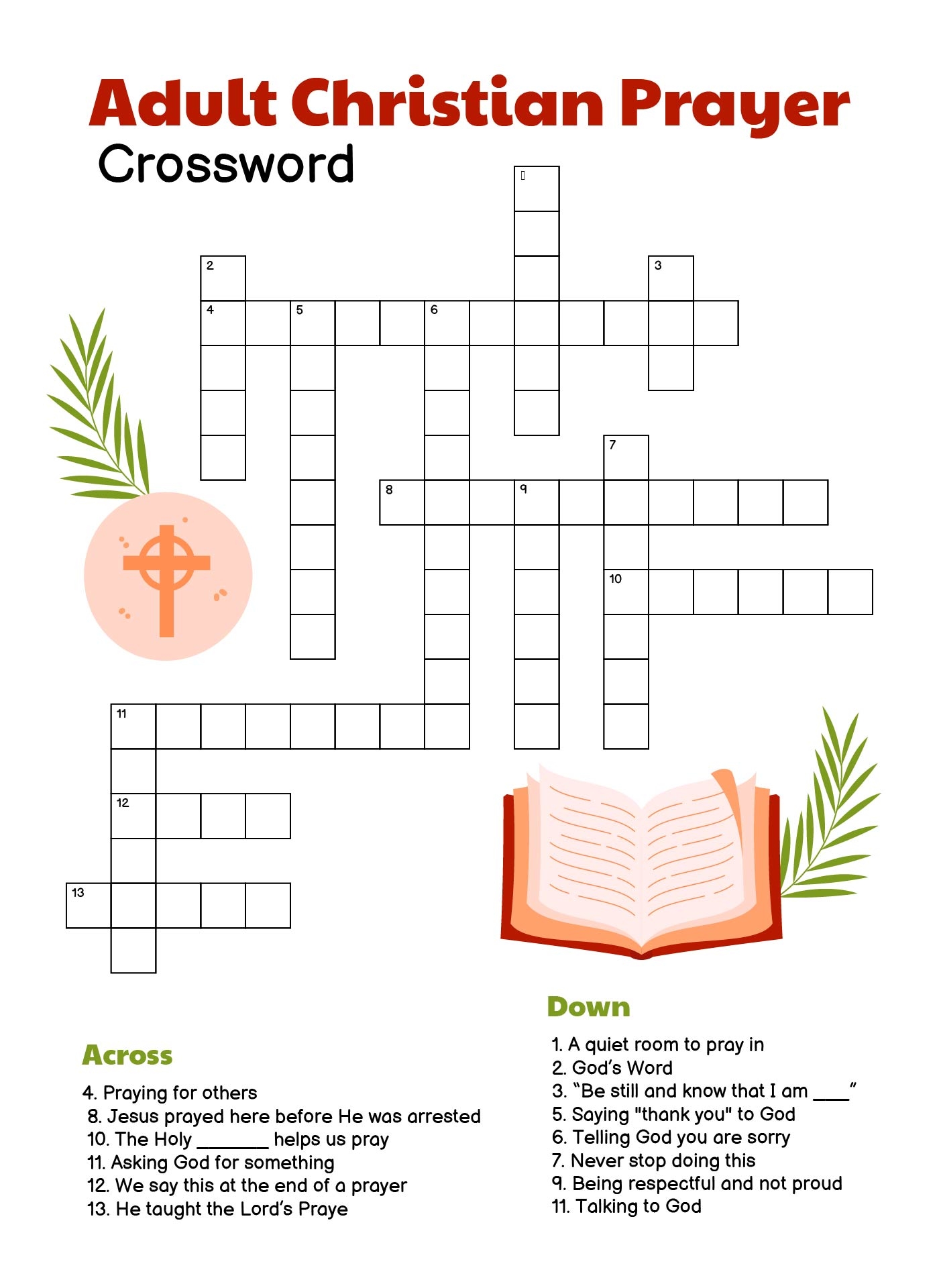 Printable Christian Crossword Puzzles For Adults Printable Christian Crossword Puzzles For Adults