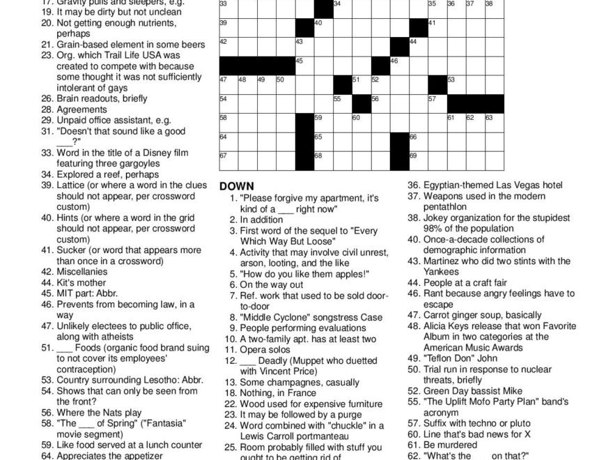 Premier Sunday Crossword Off 51 Www nerimindia