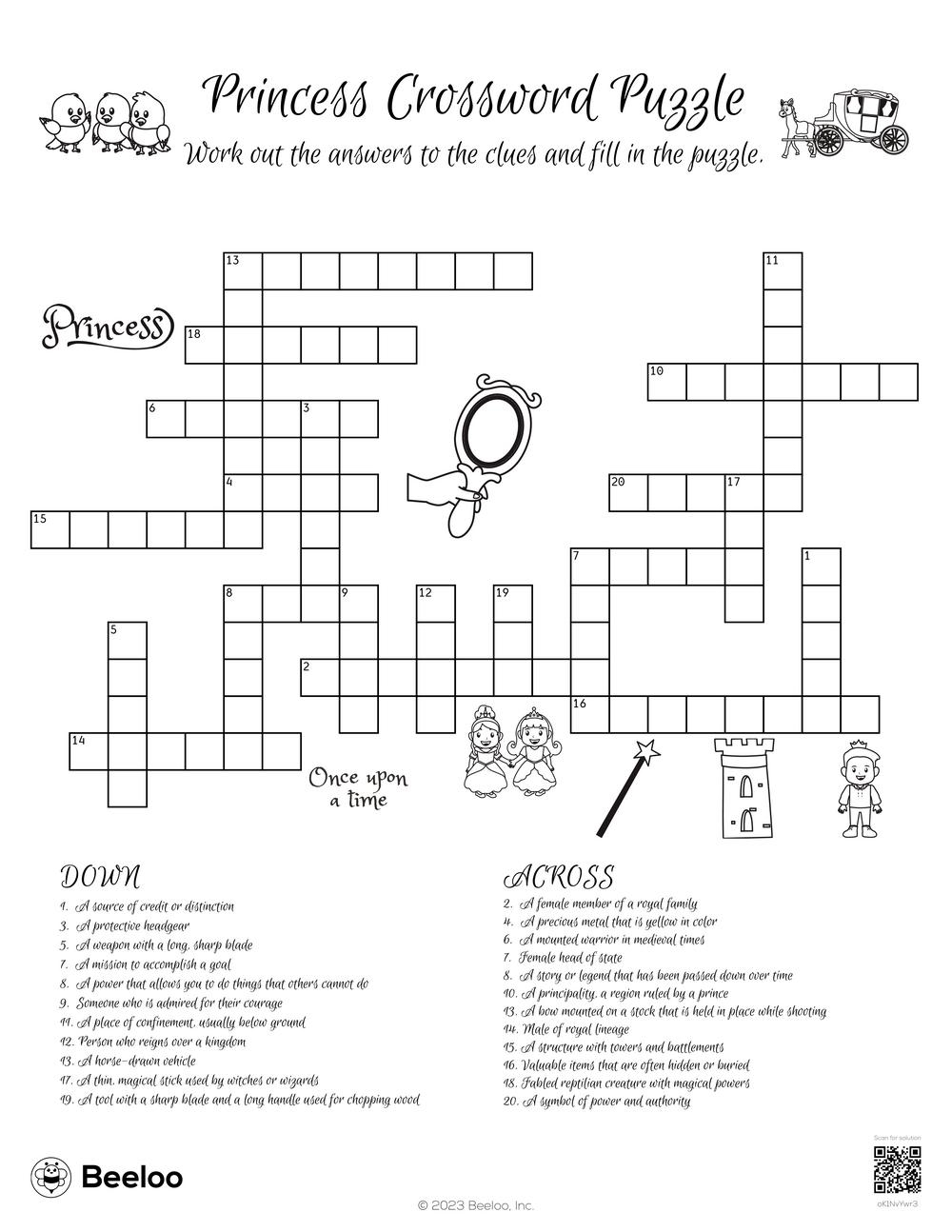 Princess Crossword Puzzle Beeloo Printable Crafts And Activities For Kids Princess Crossword Puzzle Beeloo Printable Crafts And Activities For Kids