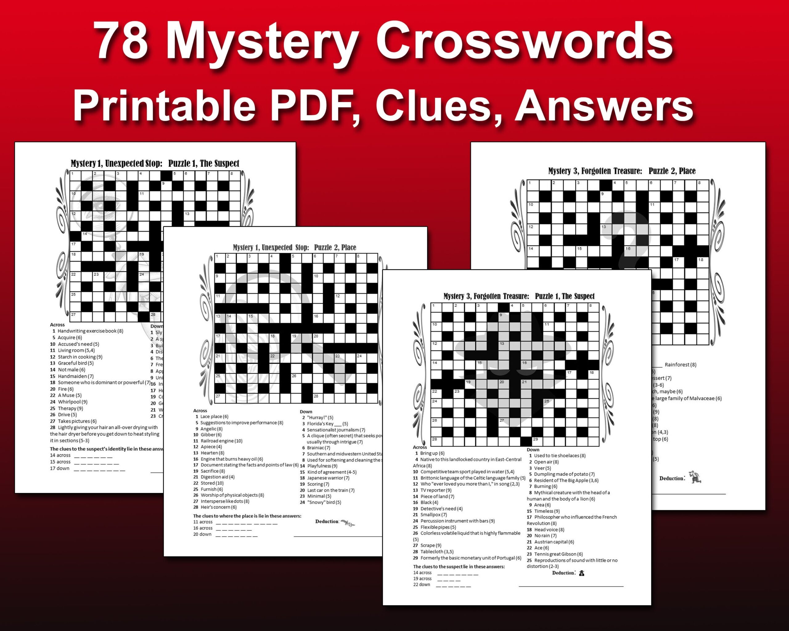 Printable Crossword 78 Puzzles Murder Mystery Theme Game Hidden Worksheets Library Printable Crossword 78 Puzzles Murder Mystery Theme Game Hidden Worksheets Library