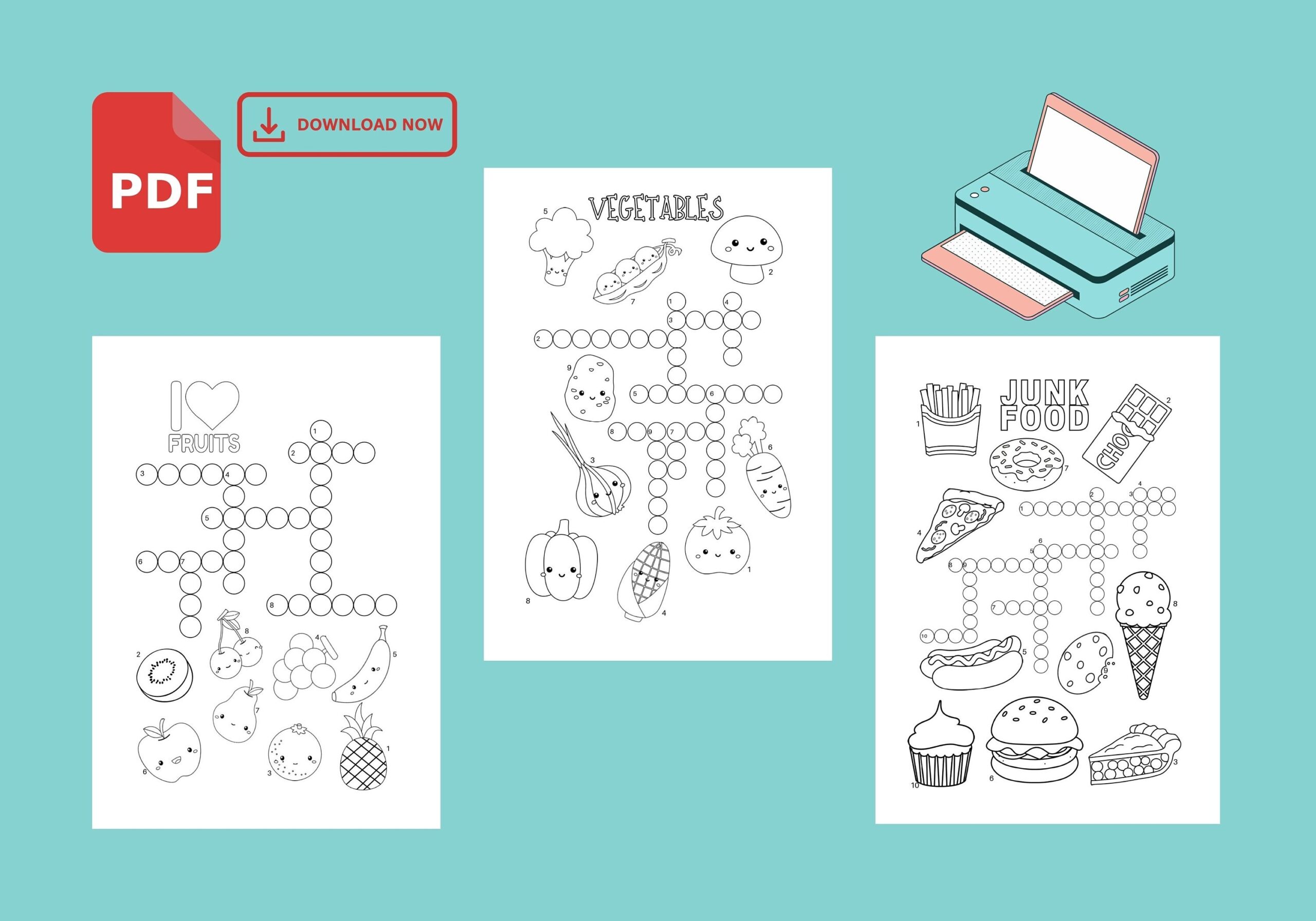 Printable Crossword Puzzles Coloring Worksheet Activity For Kids Toddlers Preschoolers Etsy Printable Crossword Puzzles Coloring Worksheet Activity For Kids Toddlers Preschoolers Etsy