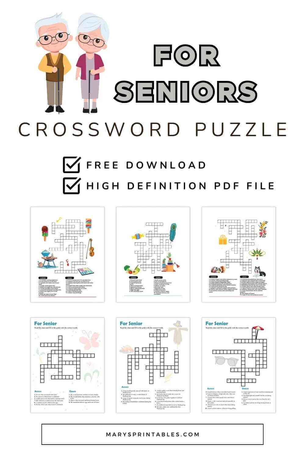 Printable Crossword Puzzles For Seniors Fun Free Brain Boost  Printable Crossword Puzzles For Seniors Fun Free Brain Boost