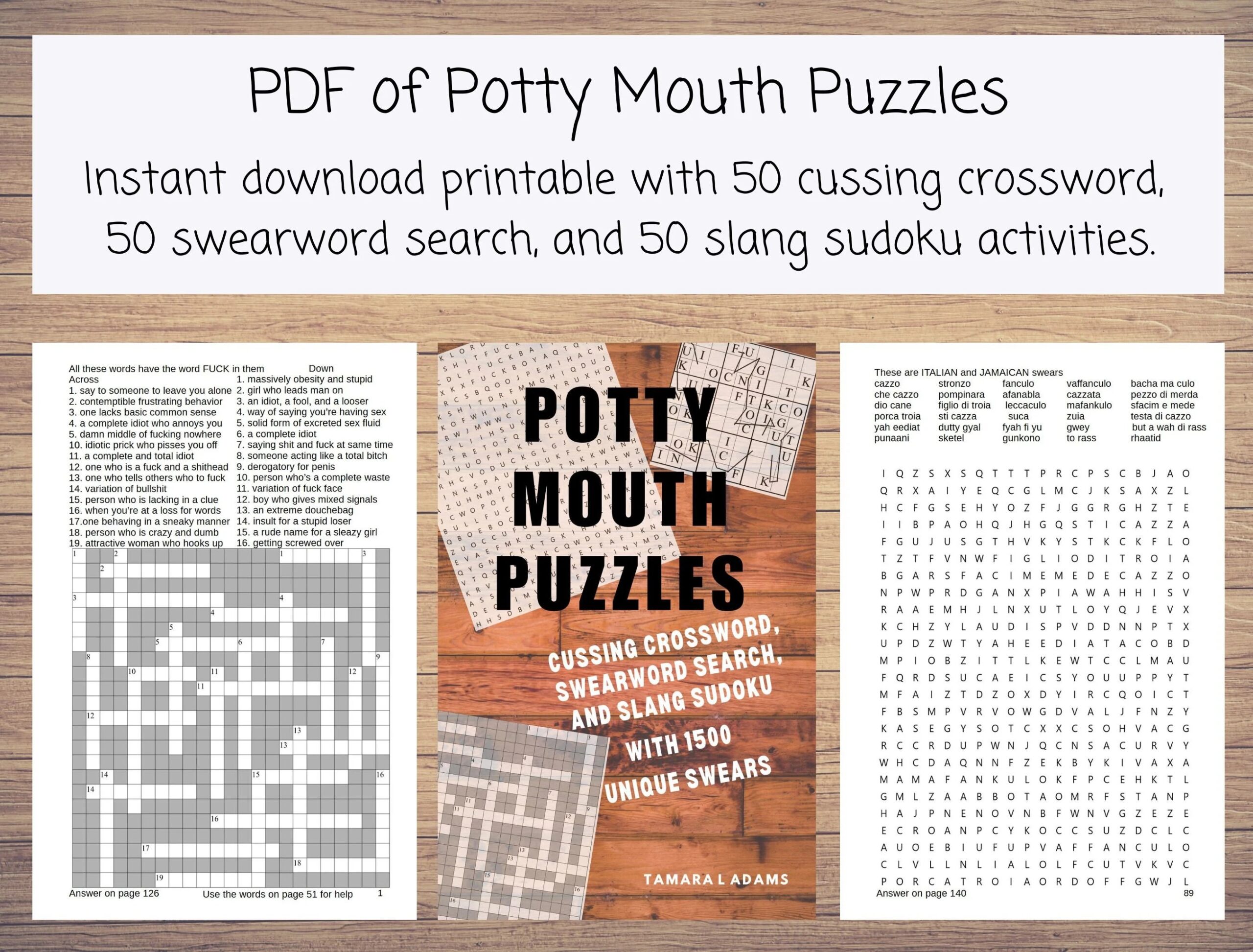 Printable Cussing Crossword Swearword Search And Slang Sudoku With 1500 Unique Swears Activity Book For Adults With 50 Each Swear Puzzles Etsy Printable Cussing Crossword Swearword Search And Slang Sudoku With 1500 Unique Swears Activity Book For Adults With 50 Each Swear Puzzles Etsy