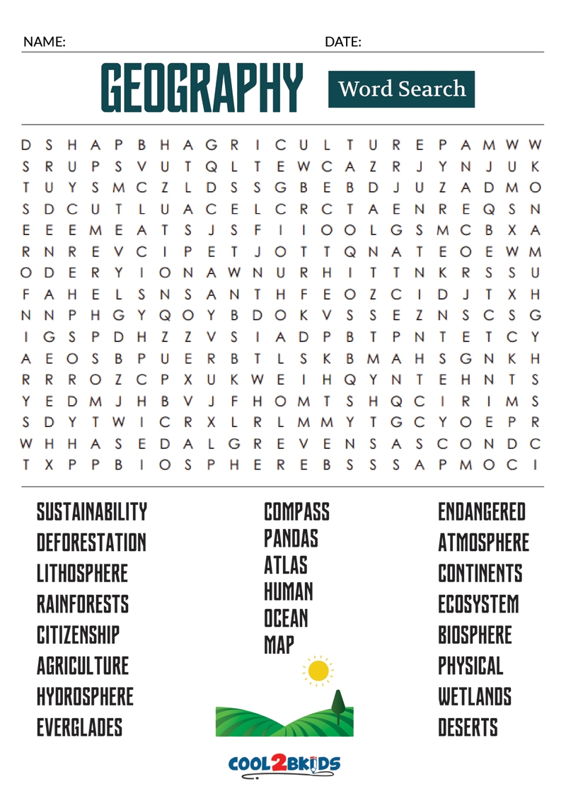 Printable Geography Crossword Printable Geography Crossword