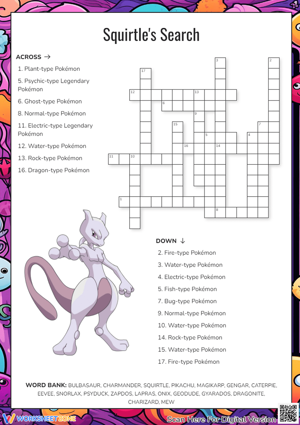 Printable Grade 1 Pokemon Crossword Puzzle Worksheets Download Printable Grade 1 Pokemon Crossword Puzzle Worksheets Download