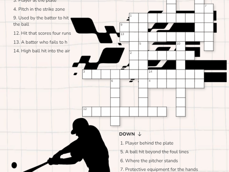 Printable Grade 1 Sports Crossword Puzzles Worksheets Download