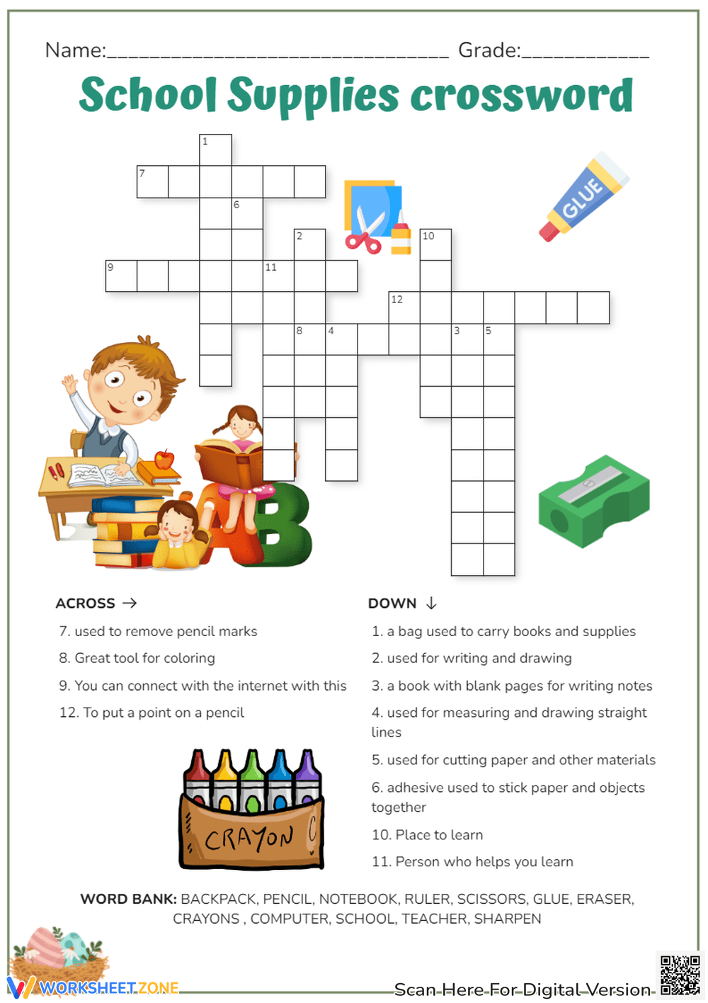 Printable Crossword Puzzle Level 1
