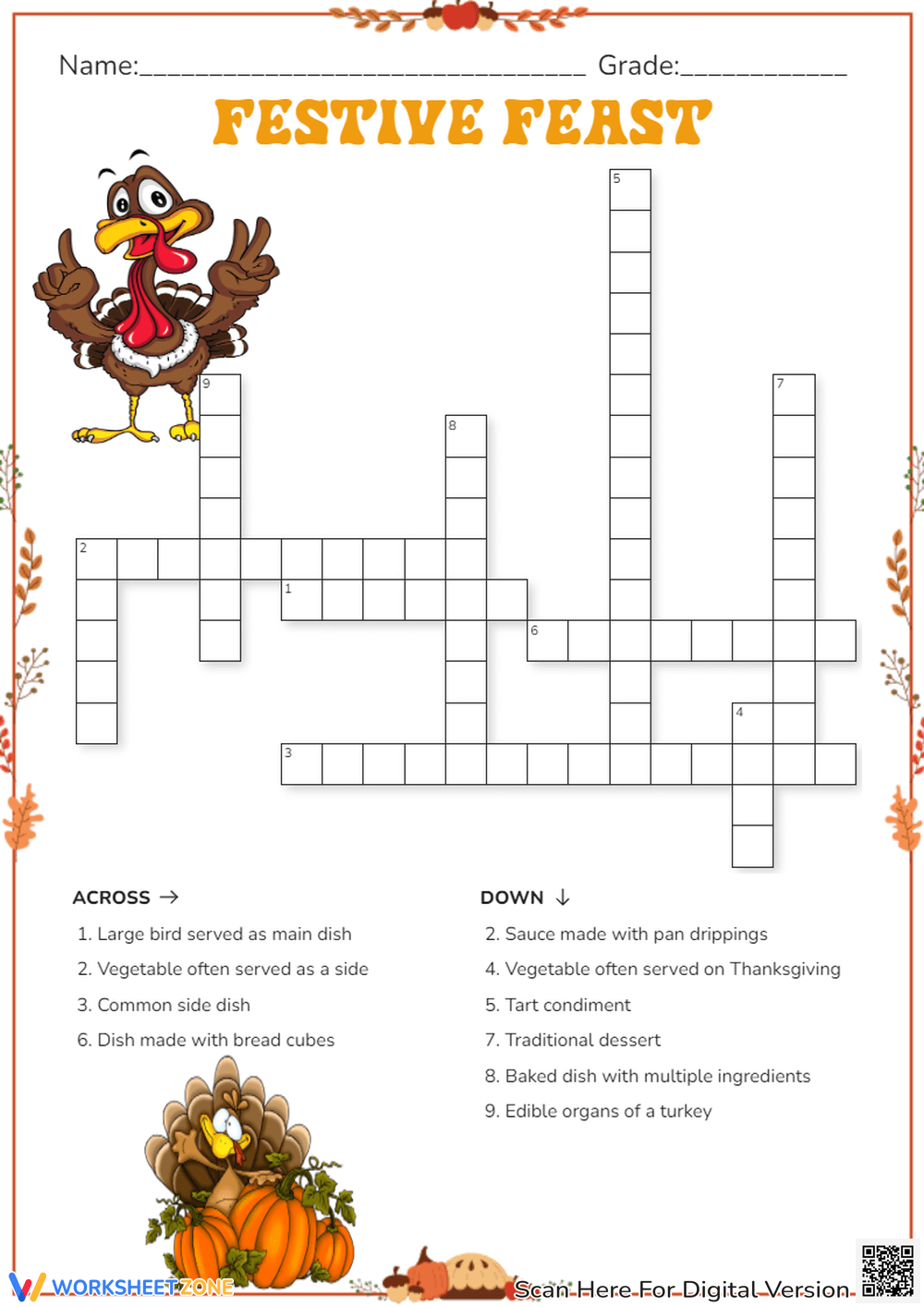 Printable Grade 10 Crossword Worksheets