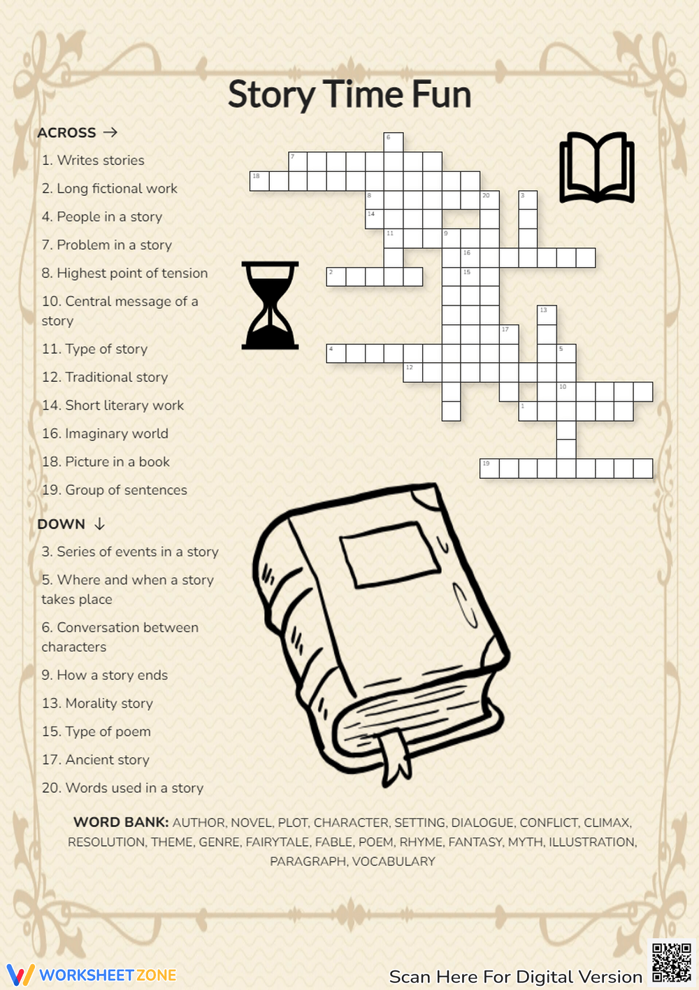Printable Grade 4 Literary Crossword Puzzle Worksheets Download Printable Grade 4 Literary Crossword Puzzle Worksheets Download