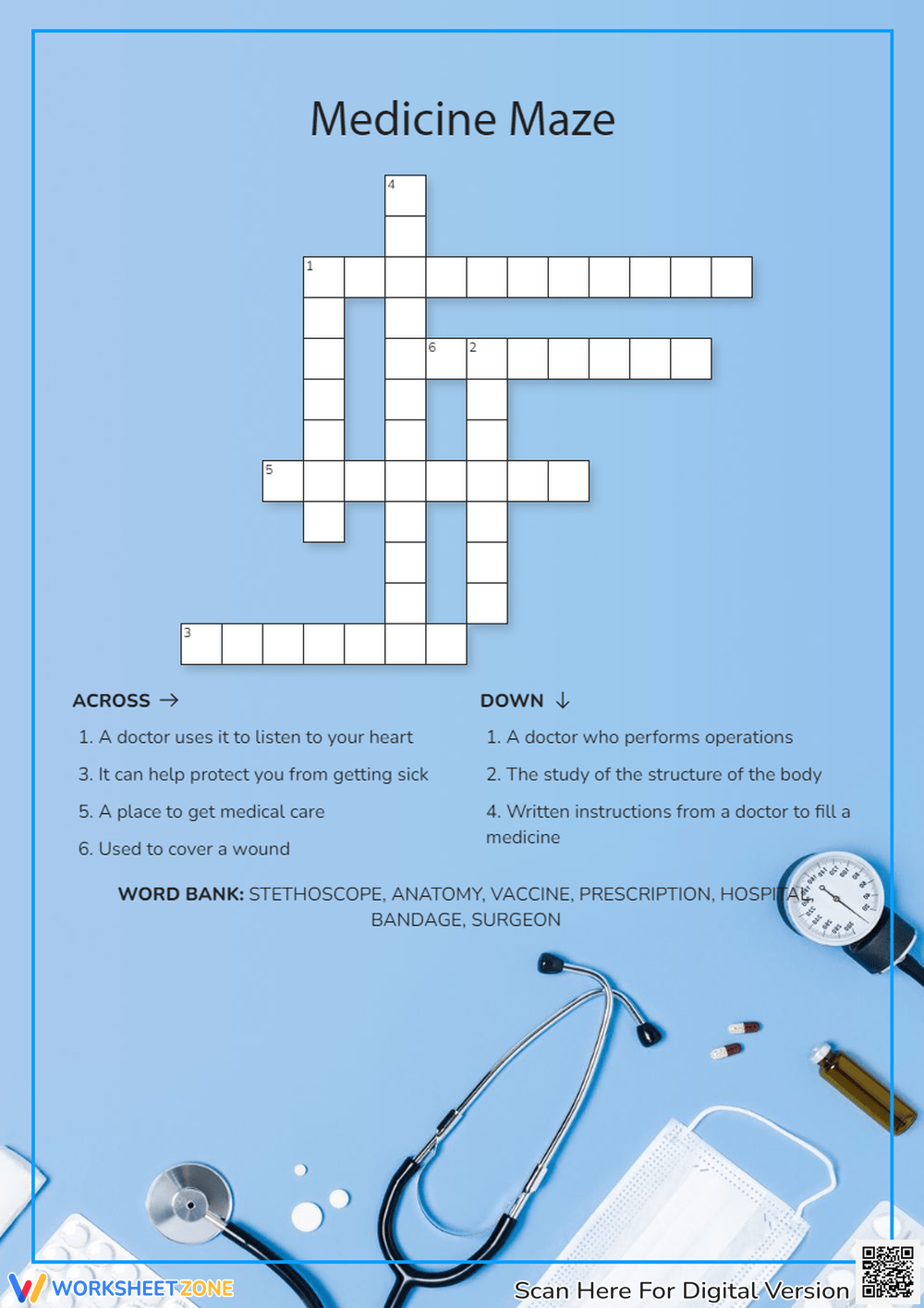 Printable Grade 4 Medical Crossword Puzzles Worksheets Printable Grade 4 Medical Crossword Puzzles Worksheets