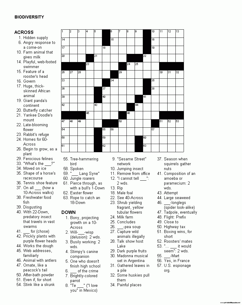 Printable Kids Crossword Puzzles Printable Kids Crossword Puzzles