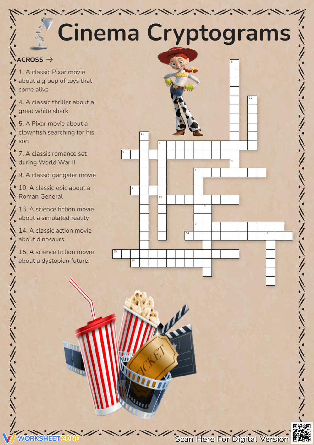 Printable Movie Crossword Puzzles Worksheets Download Printable Movie Crossword Puzzles Worksheets Download
