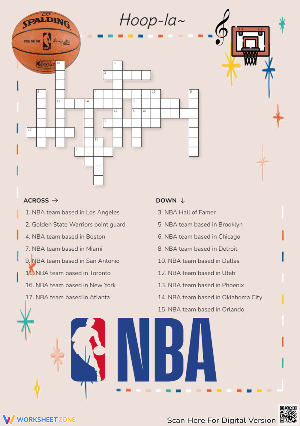 Printable NBA Crossword Puzzles Worksheets Printable NBA Crossword Puzzles Worksheets