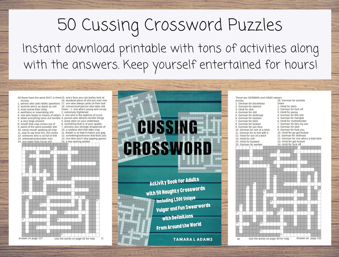 Printable PDF Of Cussing Crossword Puzzles With 1500 Unique Swears Activity Book For Adults With 50 Clues In Each Swear Crossword Puzzle Etsy Printable PDF Of Cussing Crossword Puzzles With 1500 Unique Swears Activity Book For Adults With 50 Clues In Each Swear Crossword Puzzle Etsy