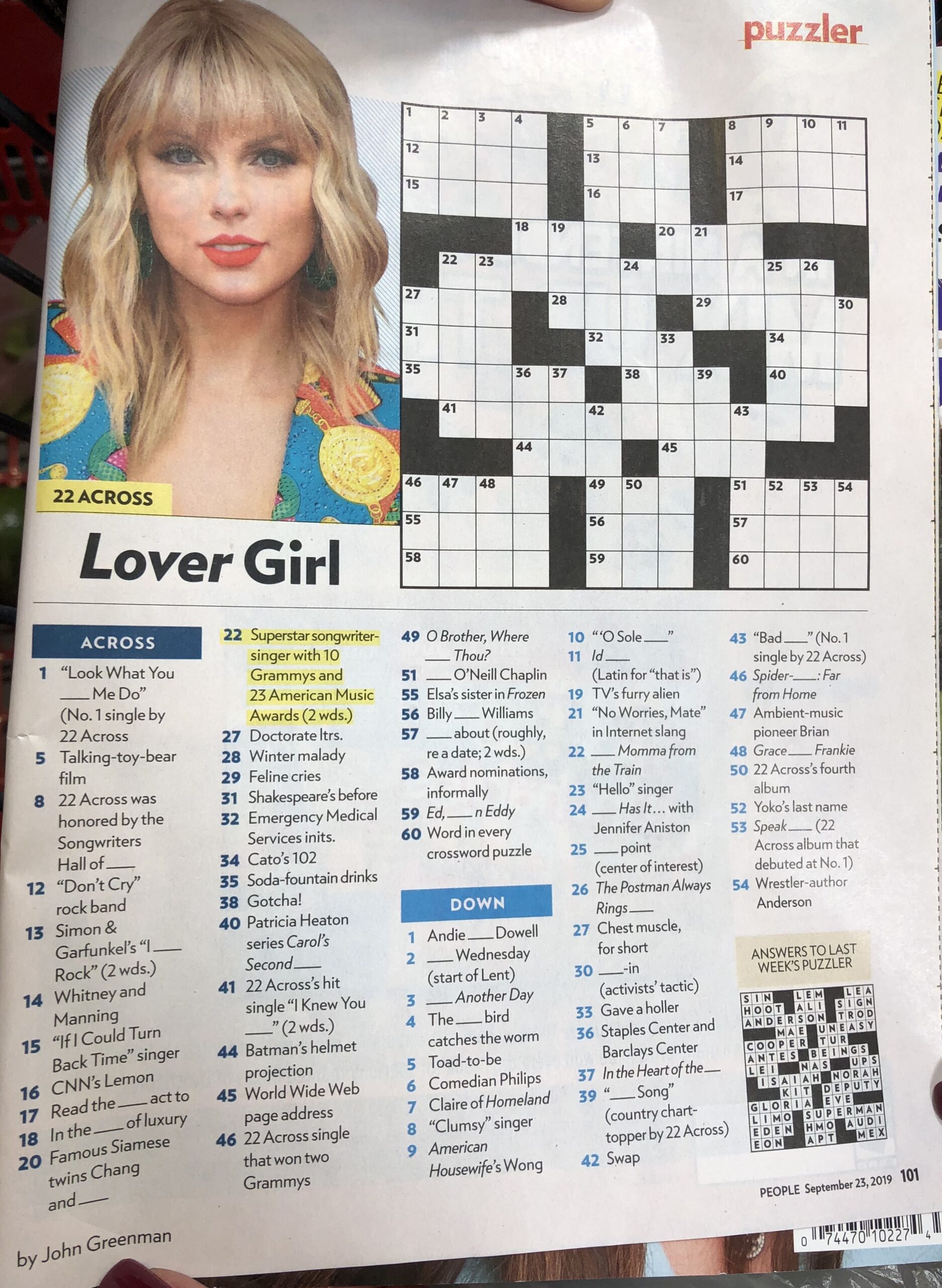 Printable People Magazine Crossword Puzzles Printable People Magazine Crossword Puzzles