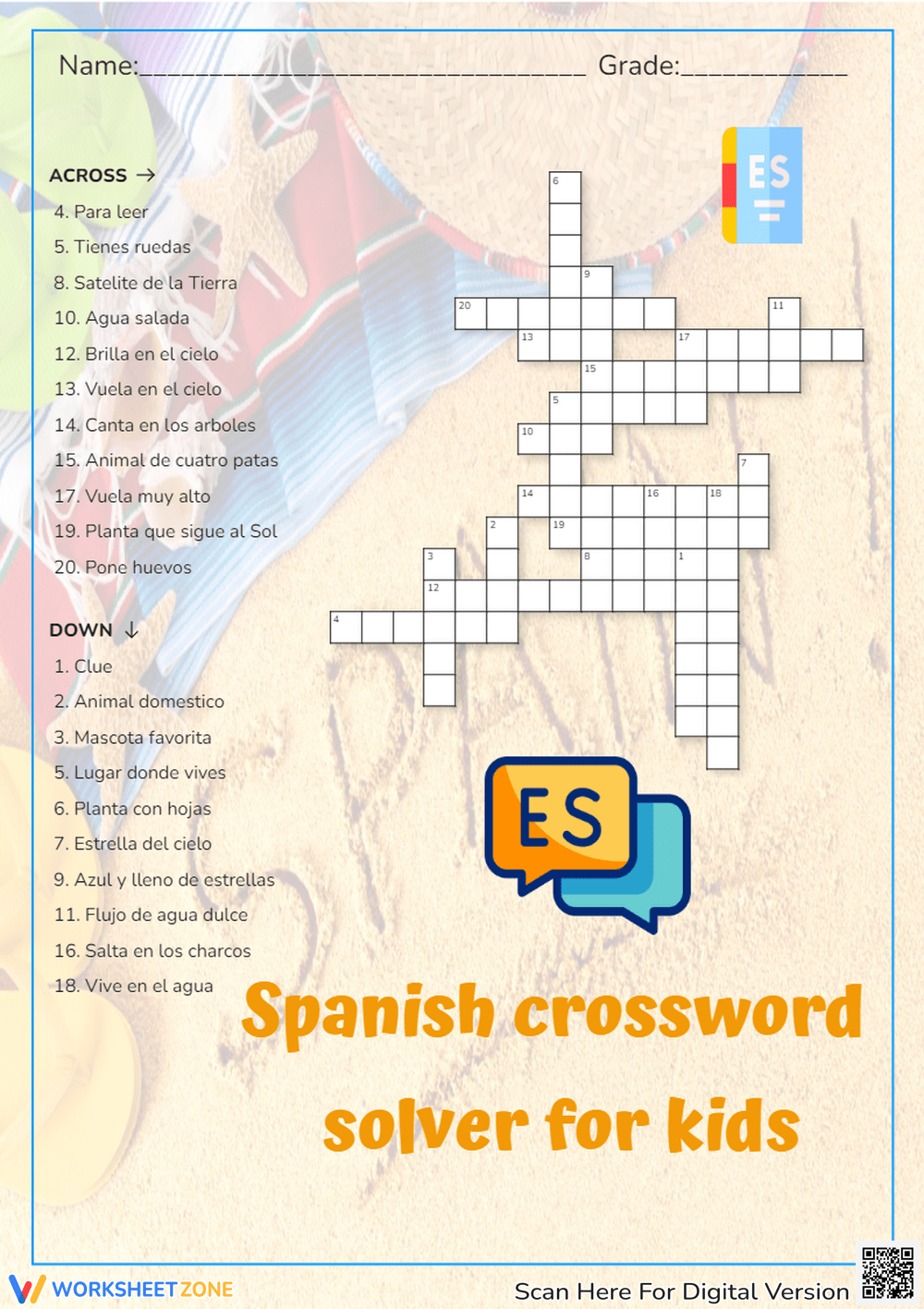Spain Crossword Puzzle Kids Printable Spain Crossword Puzzle Kids Printable