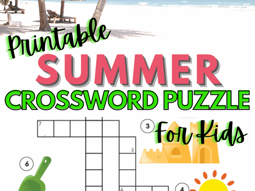 Printable Summer Crossword Puzzle For Kids