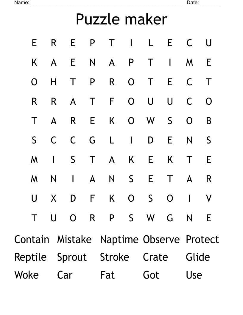 Puzzle Maker Word Search WordMint Puzzle Maker Word Search WordMint
