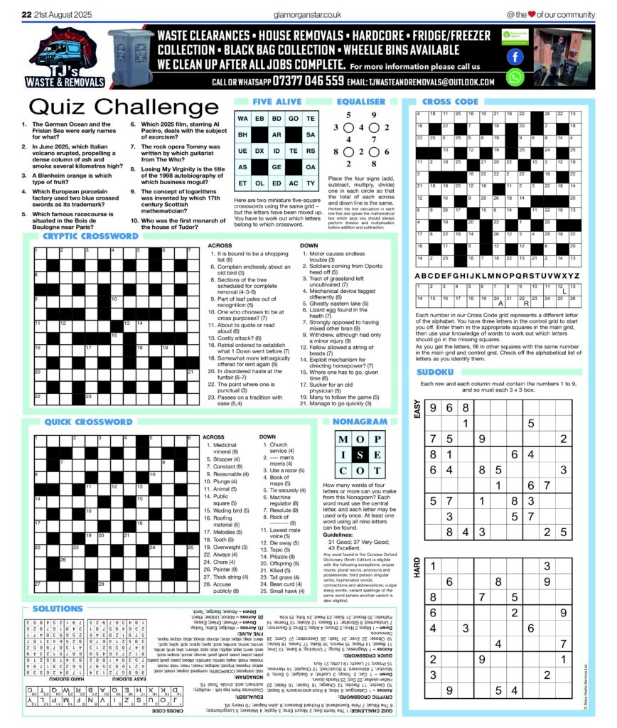 Puzzle Page Glamorgan Star Newspaper Puzzle Page Glamorgan Star Newspaper