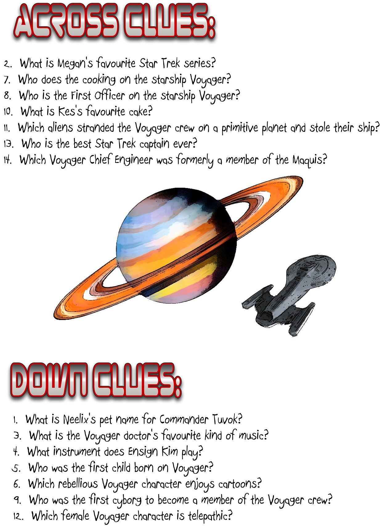 Star Trek Trivia Crossword Printable Star Trek Trivia Crossword Printable