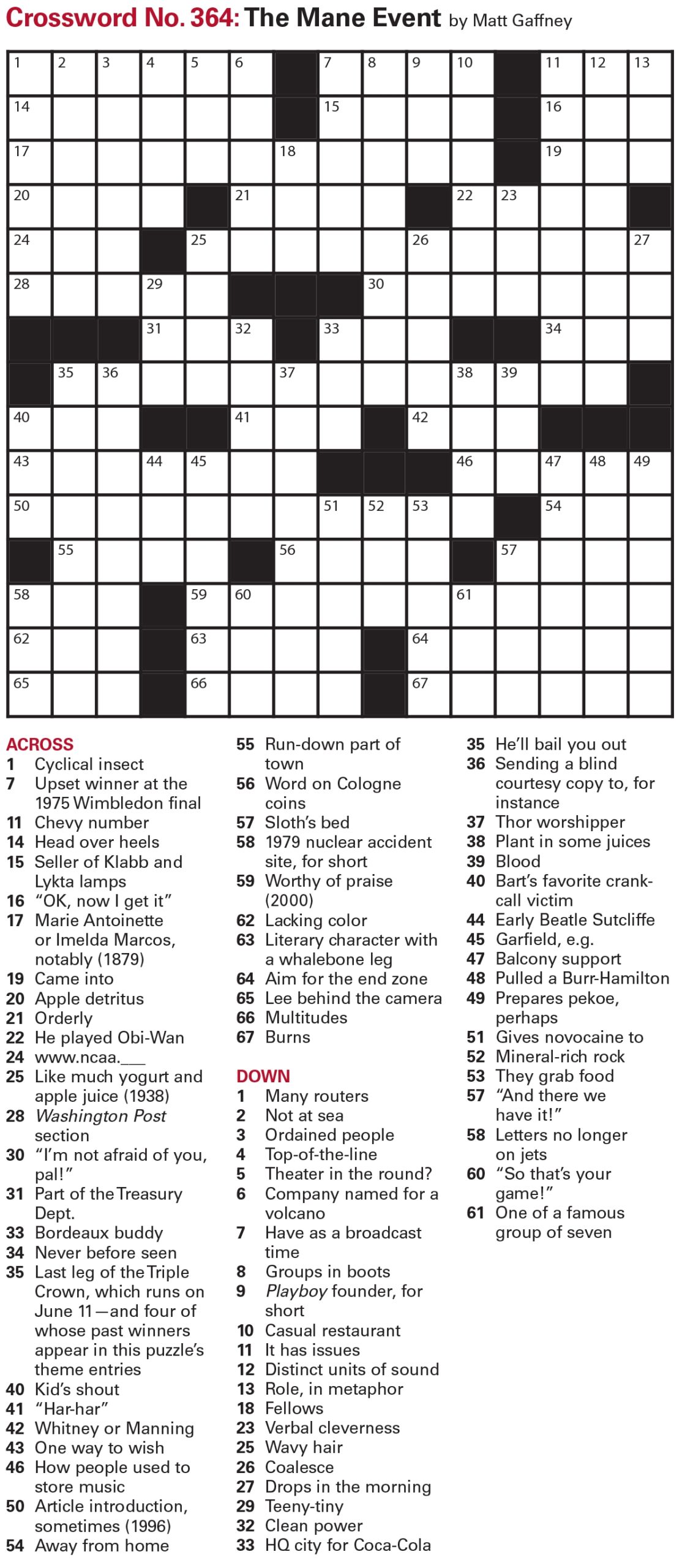 Puzzles Crossword And Sudoku Issue June 17 2016 The Week