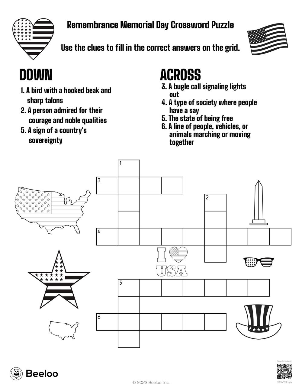 Remembrance Memorial Day Crossword Puzzle Beeloo Printable Crafts And Activities For Kids Remembrance Memorial Day Crossword Puzzle Beeloo Printable Crafts And Activities For Kids