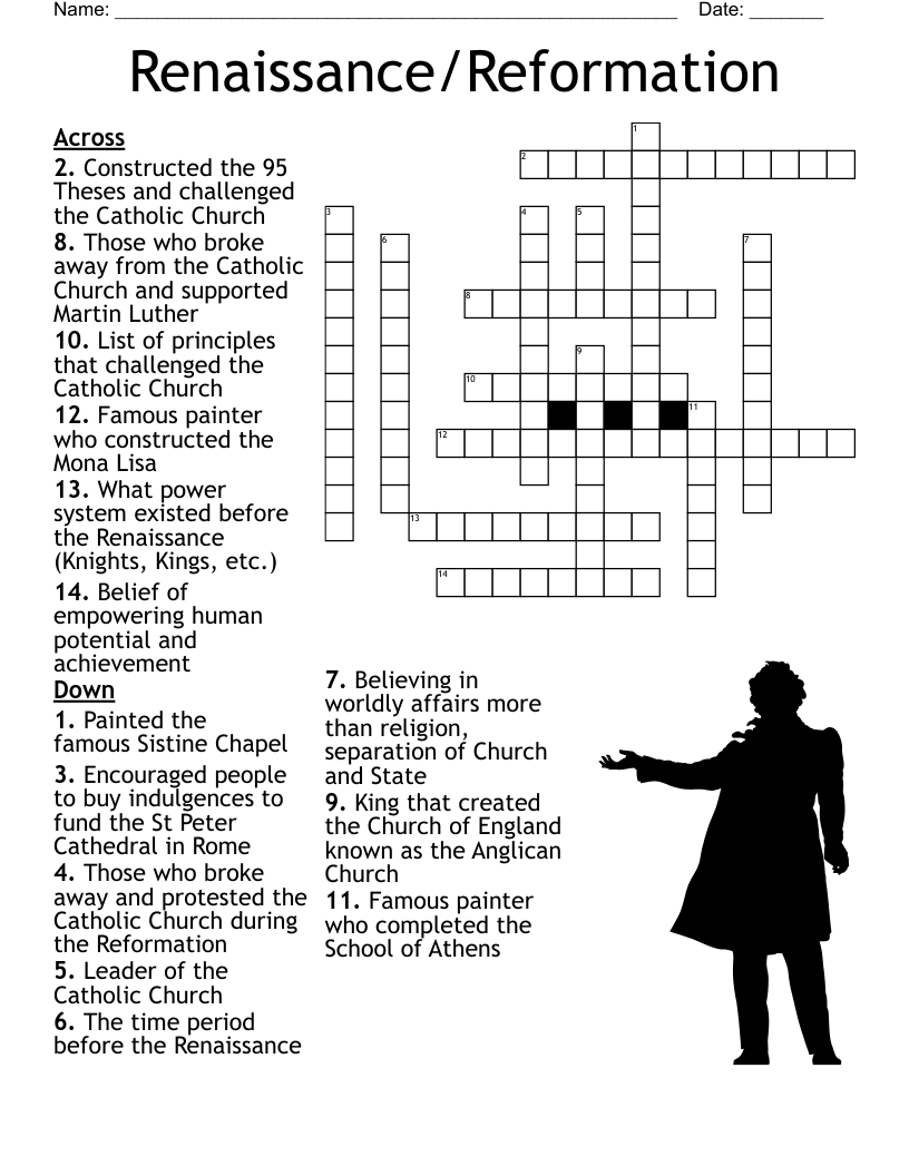Renaissance Reformation Crossword WordMint Renaissance Reformation Crossword WordMint