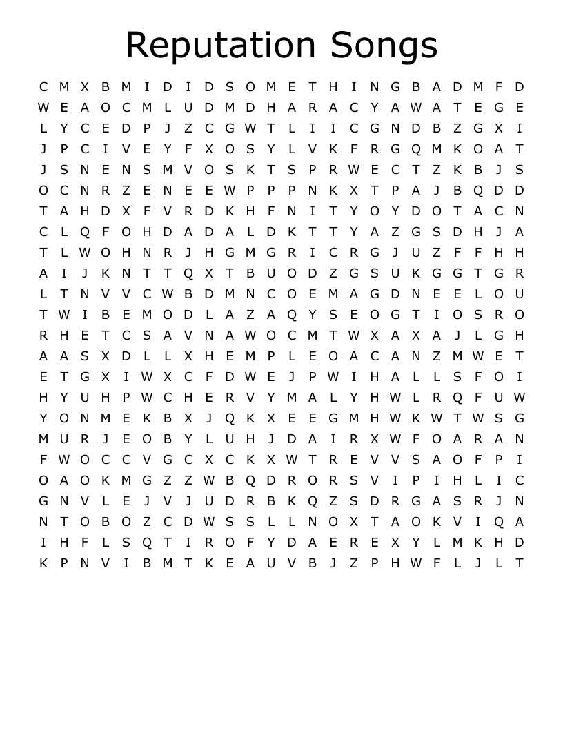 Printable Taylor Swift Reputation Crossword Puzzles Printable Taylor Swift Reputation Crossword Puzzles