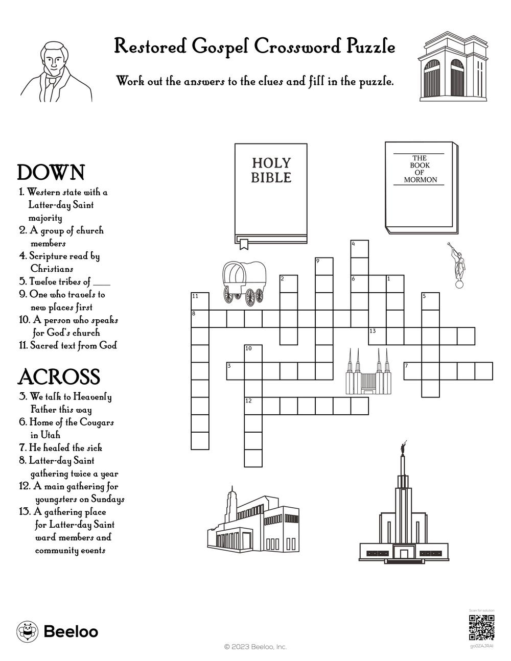 Restored Gospel Crossword Puzzle Beeloo Printable Crafts And Activities For Kids Restored Gospel Crossword Puzzle Beeloo Printable Crafts And Activities For Kids
