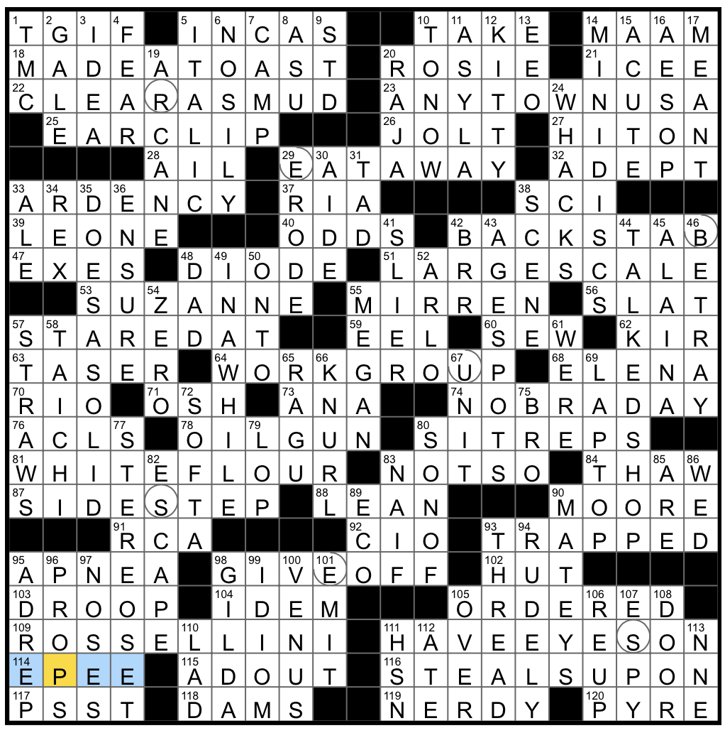 Rex Parker Does The NYT Crossword Puzzle War Room Briefings In Military Shorthand SUN 1 26 25 Pioneers Of Freeze drying Food Ridge In Metalworking Annual Observance For Breast Cancer Awareness 