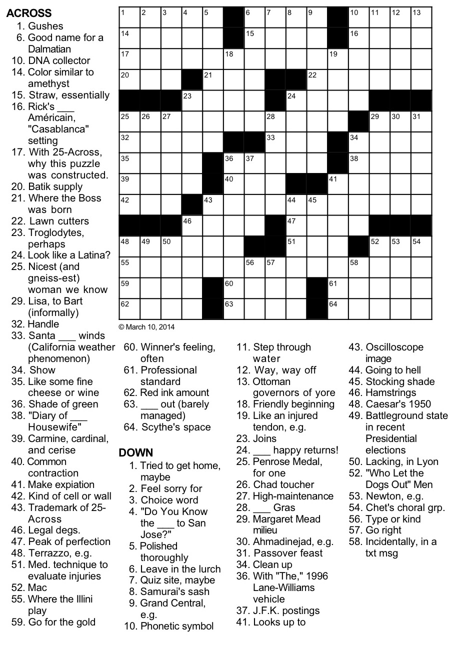 Rock Star Crossword Puzzle Rock Star Crossword Puzzle