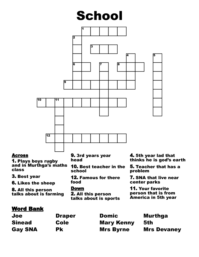 Sports Crossword Puzzles Printable Elementary Students Sports Crossword Puzzles Printable Elementary Students