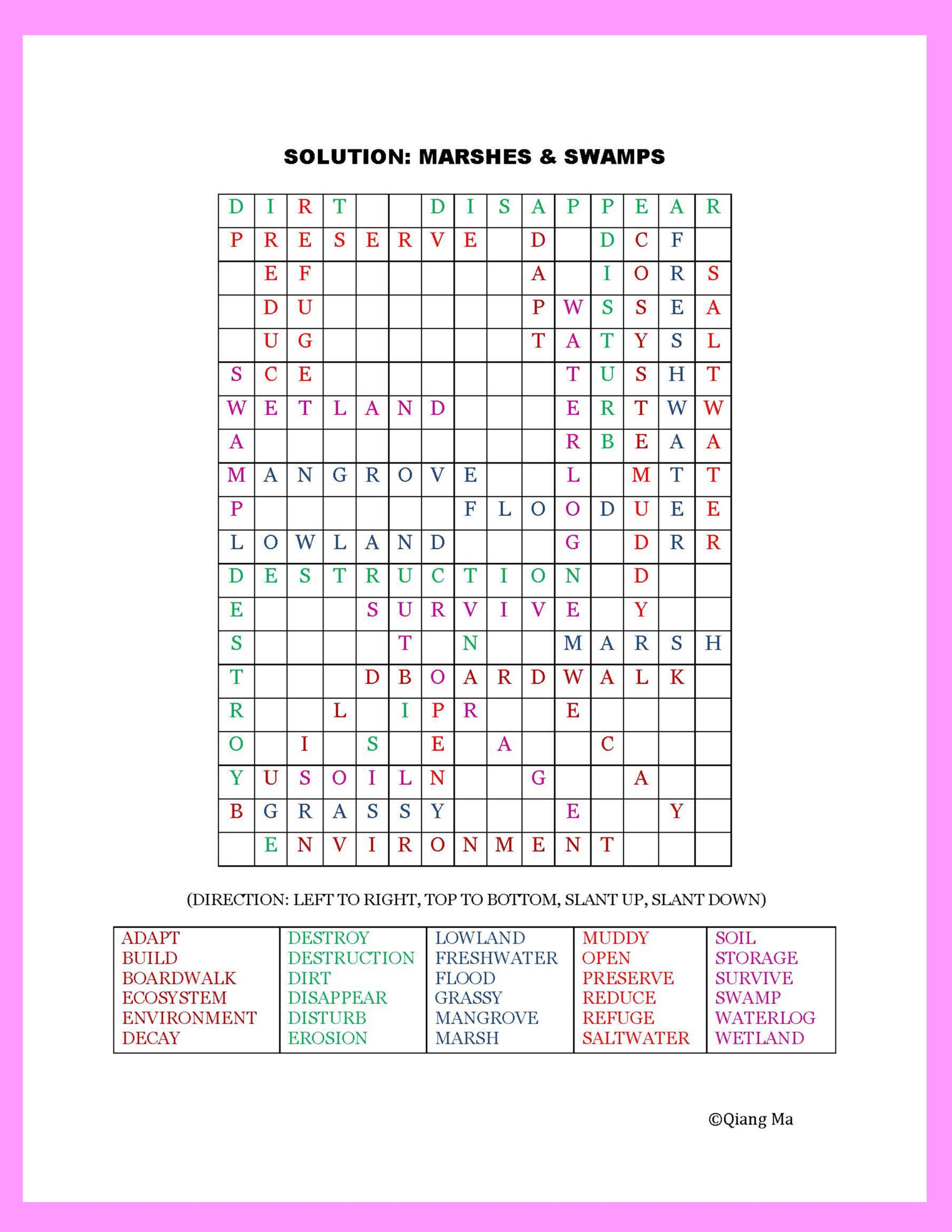 Swamp Crossword Printable Swamp Crossword Printable