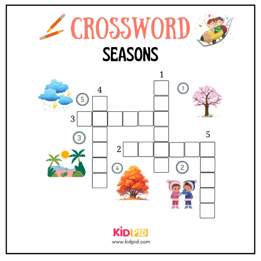 Seasons Crosswords Worksheet For Grade 3 Kidpid