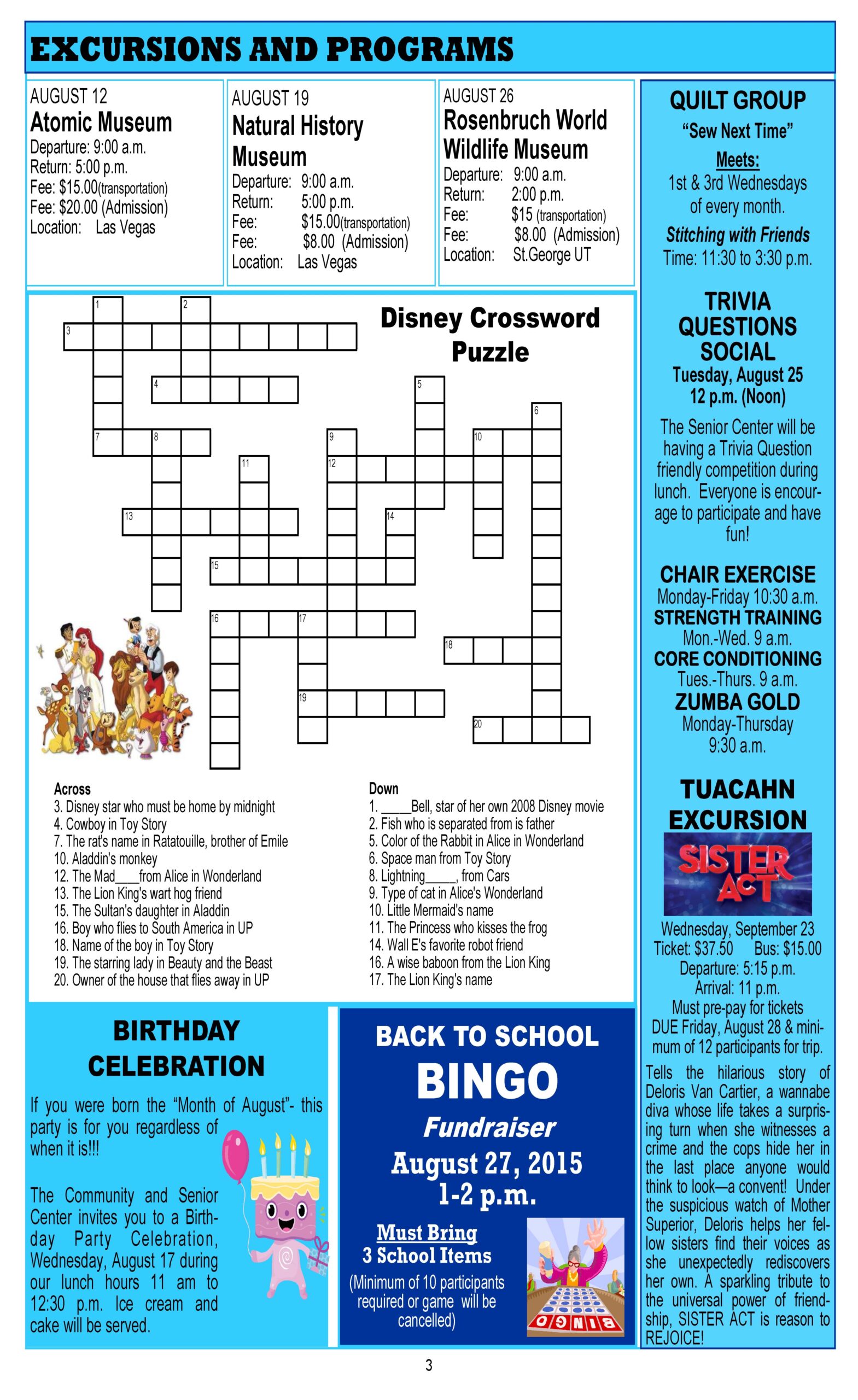 Senior Center Menu And News August 2015 Mesquite Local News Senior Center Menu And News August 2015 Mesquite Local News