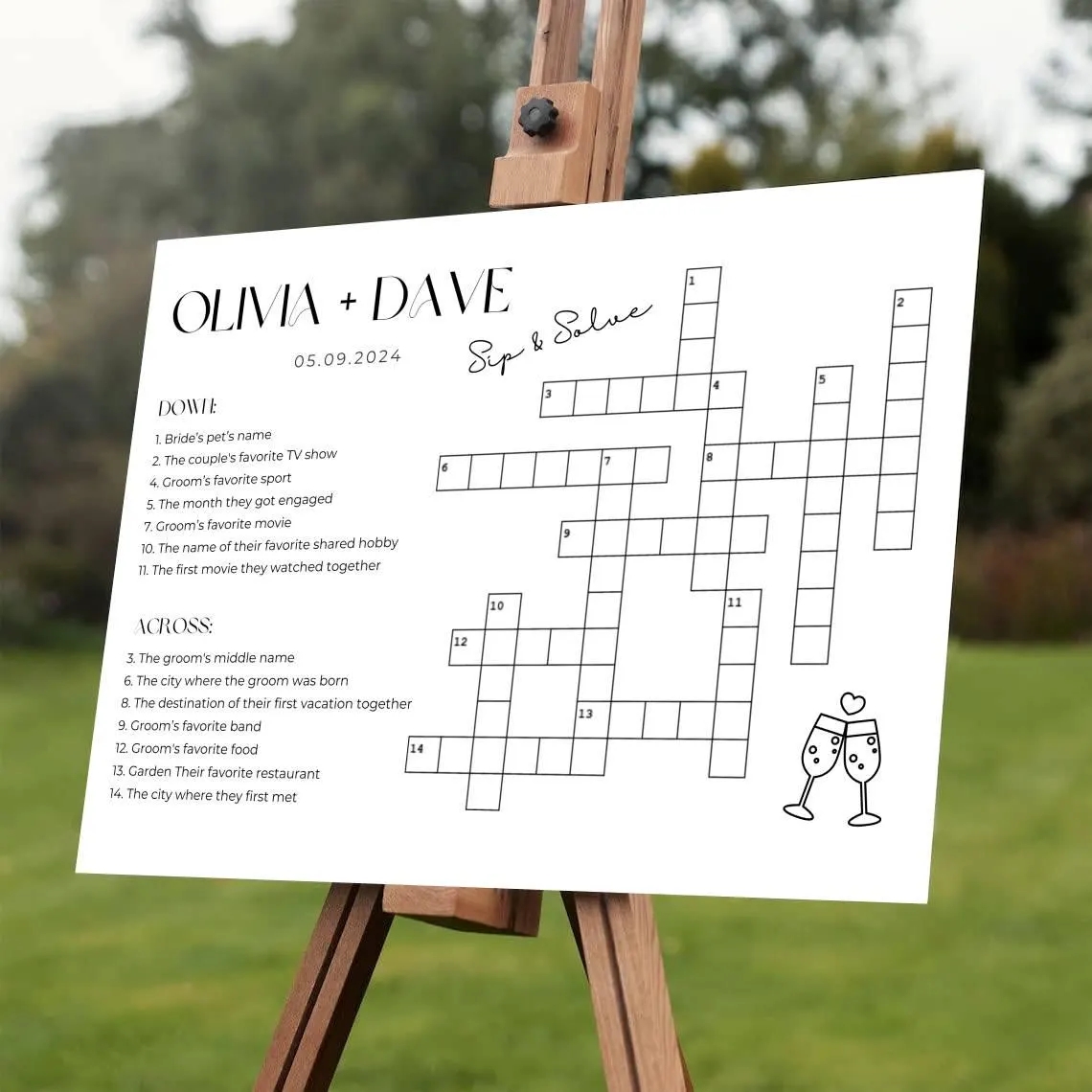 Printable Wedding Crossword Printable Wedding Crossword