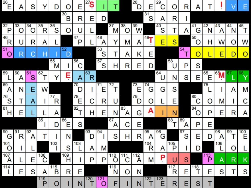 Solution To Evan Birnholz s March 31 Crossword World Wide Web The Washington Post