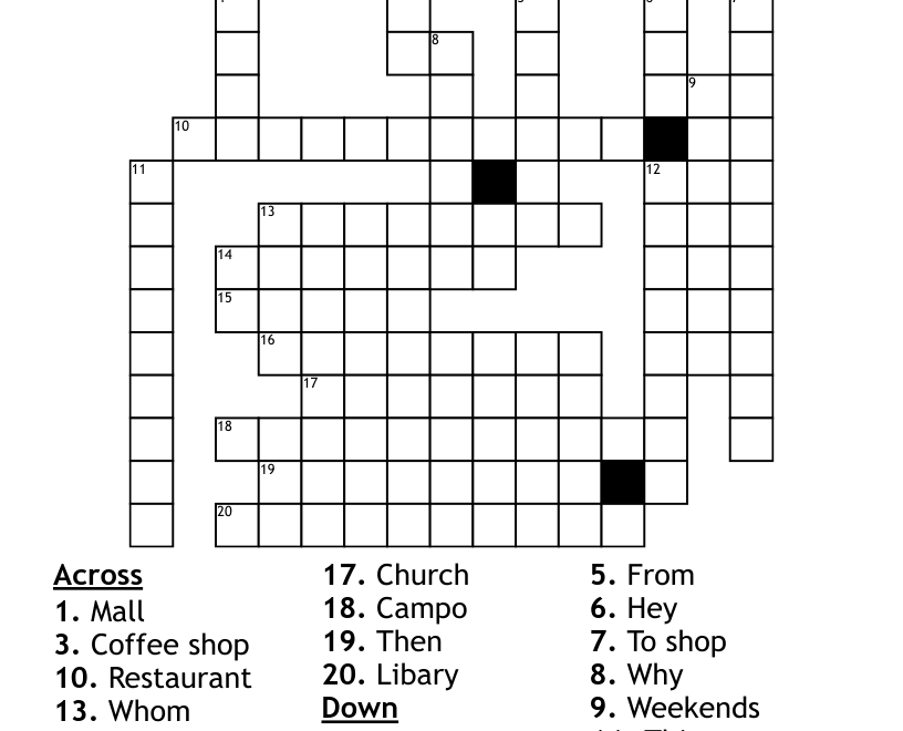 Spanish Crossword WordMint