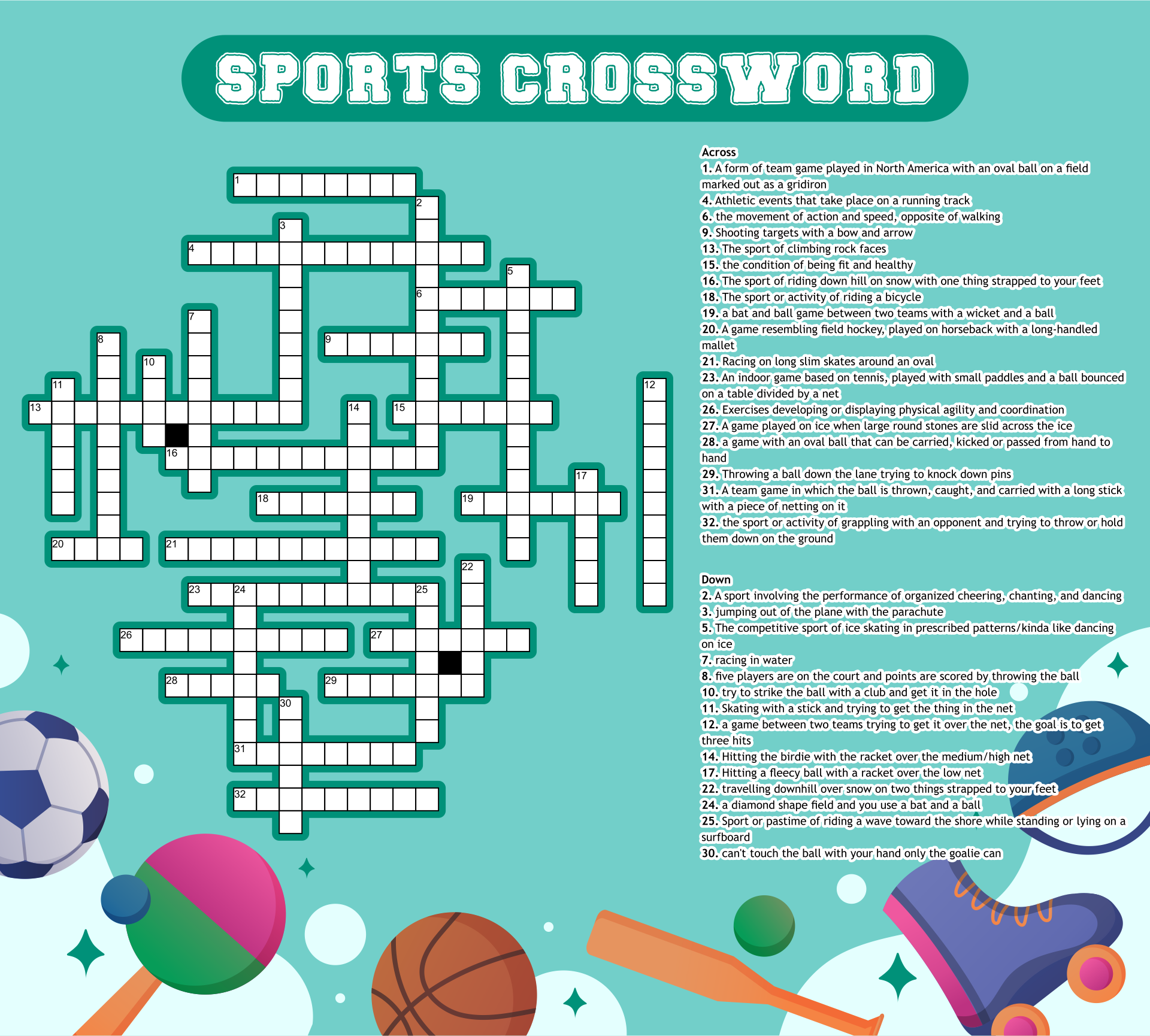 Sport Crossword 10 Free PDF Printables Printablee Sport Crossword 10 Free PDF Printables Printablee
