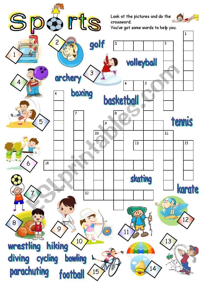 SPORTS CROSSWORD ESL Worksheet By Jecika SPORTS CROSSWORD ESL Worksheet By Jecika